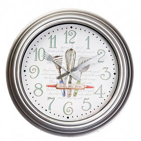 Часы "Кулинарные инструменты" 30см, цвет серебро (2003-040)