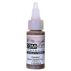 Фарба акрилова для аерографа Com Art 10141 Opaque Burnt Umber умбра палена покривна, 28 мл