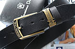 Шкіряний ремінь Massimo чорний +в подарунок коробка, фото 4