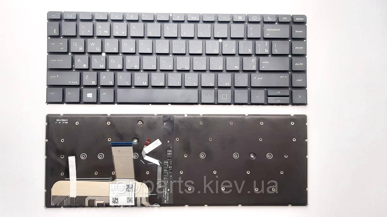 Клавіатура для ноутбуків HP EliteBook Folio x360 1040 G4/G5 чорна без рамки з підсвіткою RU/US
