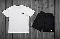 Летний комплект Nike Белая футболка черные шорты L