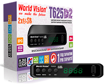 World Vision T625D2 H.265 Т2 Тюнер DVB-T2/C з інтернет-застосунками YouTube, Megogo, IPTV, Stalker, DLNA