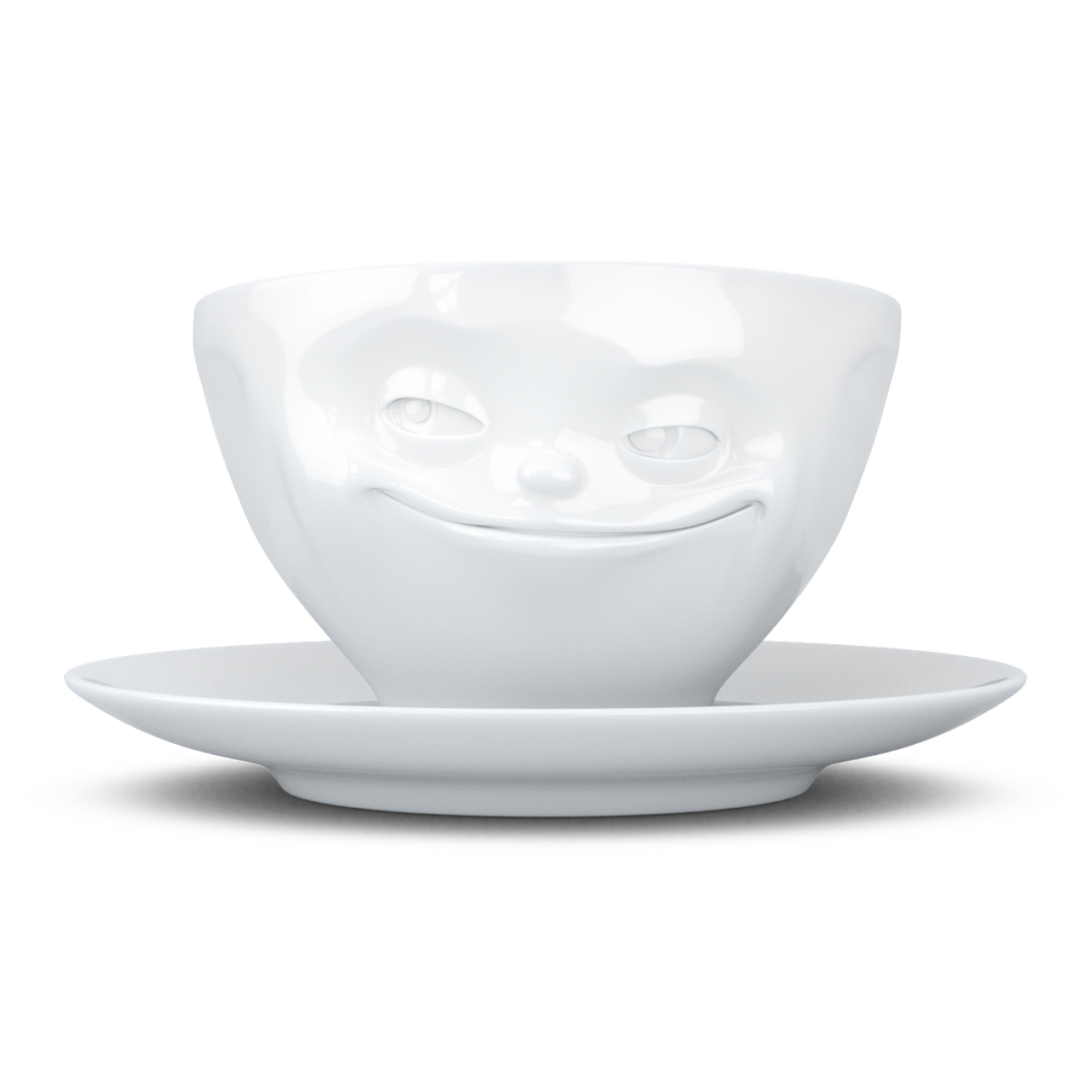 Чашка порцелянова з блюдцем 58products Tassen Grinning 200 мл Tass14101/TA