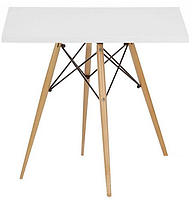 Стол обеденный Стеф дерево Бук, столешница HPL пластик Белый 80х80 см (СДМ мебель-ТМ)