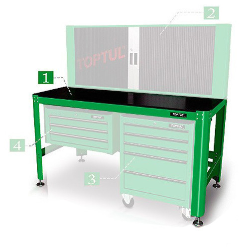 Верстат слюсарний TOPTUL 1560*710*827 мм TAAA1607, фото 1