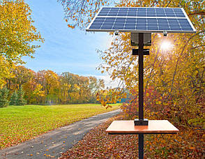 Стійка з сонячними панелями для зарядки мобільних пристроїв та освітлення, фото 2