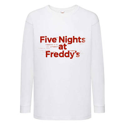 Лонгслив Аніматроніки 5 Ночей Фредді реглан з довгим рукавом (FNF-03) білий, розмір 116-128-140-152-164 см