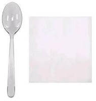 Набір столових приборів прозорих преміум на 1особу (ложка+серветка) 250шт