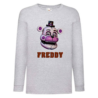 Лонгслив Аніматроніки 5 Ночей Фредді реглан з довгим рукавом (FNF-05) сірий, розмір 116-128-140-152-164 см