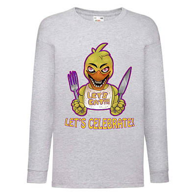 Лонгслив Аніматроніки 5 Ночей Фредді реглан з довгим рукавом (FNF-07) сірий, розмір 116-128-140-152-164 см