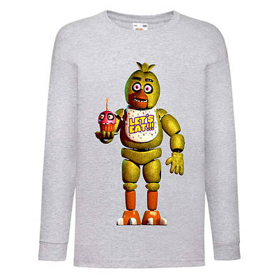Лонгслив Аніматроніки 5 Ночей Фредді реглан з довгим рукавом (FNF-08) сірий, розмір 116-128-140-152-164 см