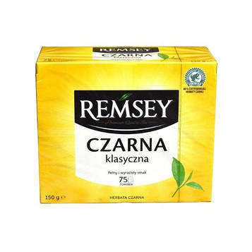 Чай Remsey в пакетиках, чорний, класичний, 75 пакетиків, 150 г