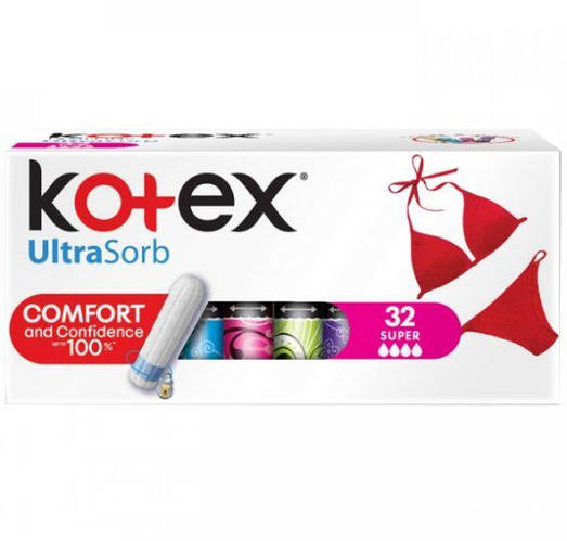 Тампони Kotex котекс супер 4 краплі 32 шт., ціна 93.40 грн — Prom.ua ...