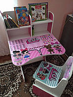 Детская парта растишка от производителя со стульчиком розовый Лол LOL Парты школьные и детские 2401