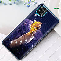 Чехол для Samsung Galaxy M12 со стразами Girl with Umbrella