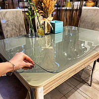 Пленка м'яке скло (захисток на стіл) скатертина на стіл Crystal 2 мм Прозора скатертини пвх плівка