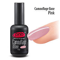 База для гель-лака PNB Camouflage base Pink 17 мл., розовая камуфлирующая