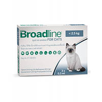 Broadline Краплі на холку від бліх, кліщів, глистів для кішок вагою до 2.5 кг - 1 піп.