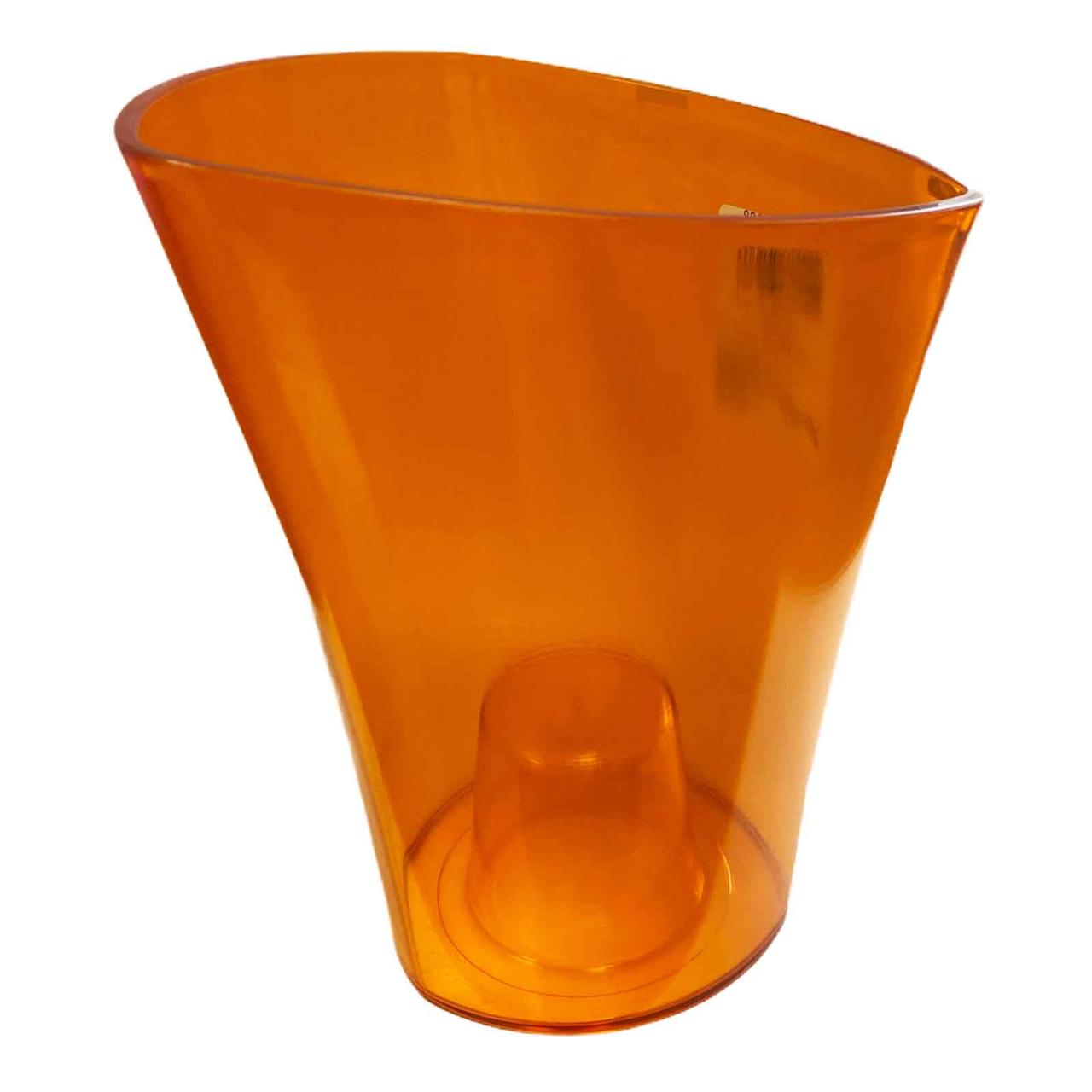 Кашпо для орхідей Венус 200мм  прозорий помаранчевий, фото 1