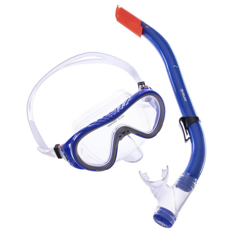 Набір для плавання (10-16 років) підлітковий маска з трубкою Zelart M161-SN93-SIL синій
