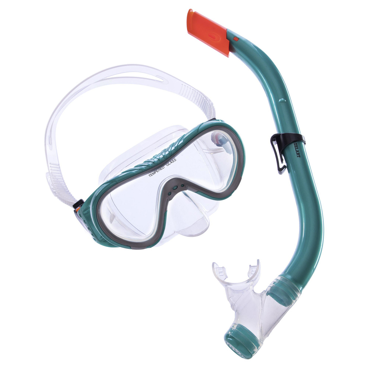Набір для плавання (10-16 років) підлітковий маска з трубкою Zelart M161-SN93-SIL бірюзовий
