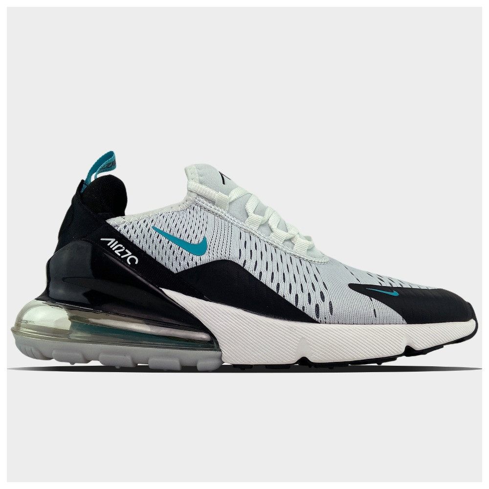 Чоловічі кросівки Nike Air Max 270 Teal White, чорно-білі кросівки найк аір макс 270 аїр, фото 1
