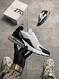 Чоловічі кросівки Nike Air Max 270 Teal White, чорно-білі кросівки найк аір макс 270 аїр, фото 2