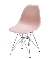 Стул Nik Chrom ML розовый 65 на хромированных ножках, дизайн Eames DSR Eiffel Leg