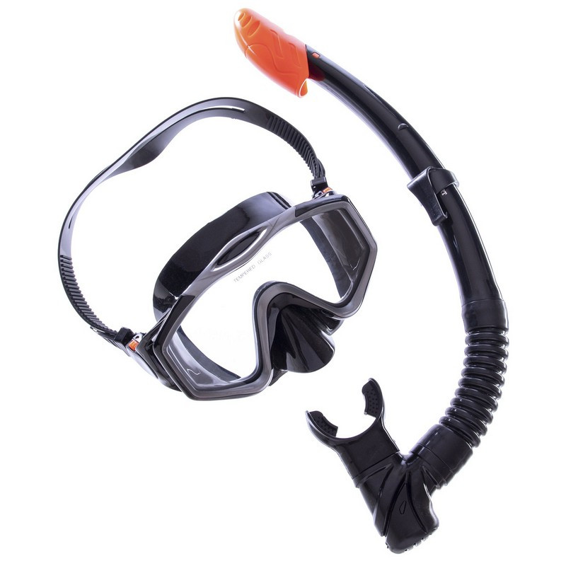 Набір для плавання маска з трубкою Zelart M153-SN124-SIL чорний