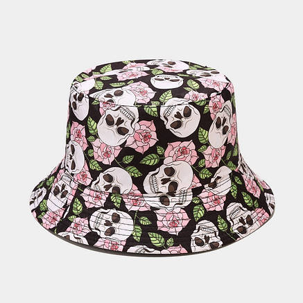 Панама Bucket Hat City-A з Черепами Чорно-Рожева, фото 1