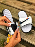 Чоловічі шльопанці Nike x Off-White, білі шльопки найк офф вайт, фото 4