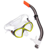 Набір для плавання (10-16 років) підлітковий маска з трубкою Zelart M258-SN93-PVC жовтий