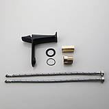 Змішувач для умивальника у ванній кімнаті, одноважільний, кран з однією ручкою WanFan Чорний, фото 6