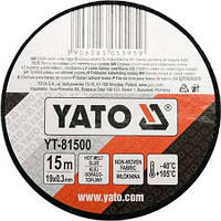 Стрічка ізоляційна на тканинній основі ХБ YATO : 15 м x 19 x 0.3 мм, t= -40°С - +105°С. Чорна YT-81500