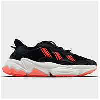 Женские кроссовки Adidas Ozweego Black Red, черно-белые кожаные кроссовки адидас озвиго черные