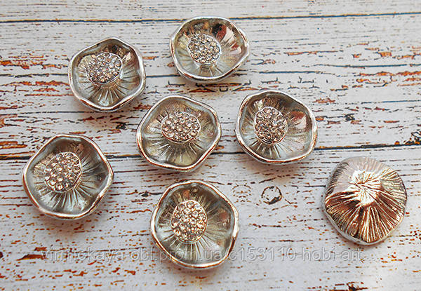 Серединка 17мм, срібляста, (OSA-1430)