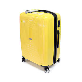 Сімейна пластикова валіза з поліпропілену 4 колеса 135 л Airtex жовта