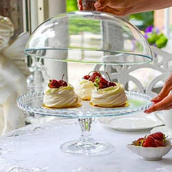 Блюдо стеклянное з колпаком на ножці Patisserie 32 см (95200)