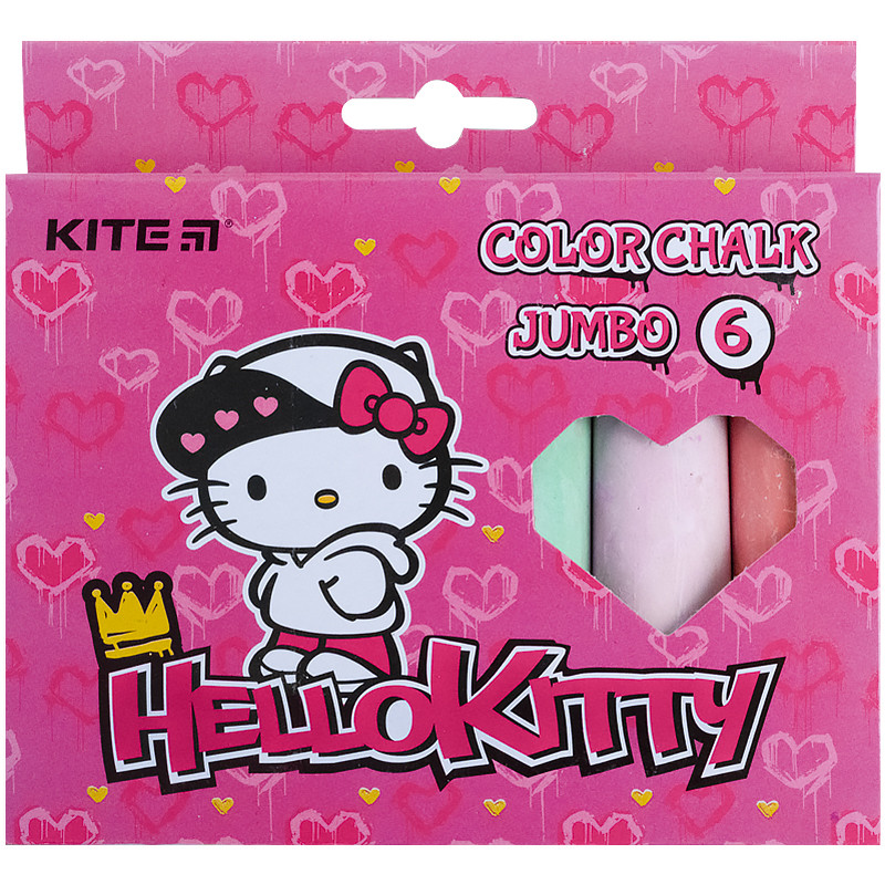 Крейда кольоровий Kite Jumbo Hello Kitty HK21-073, 6 цветоов