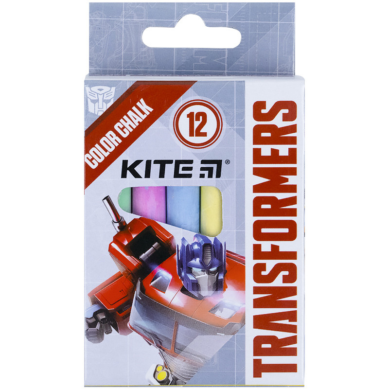 Мел цветной Kite Jumbo Transformers TF21-075, 12 штук