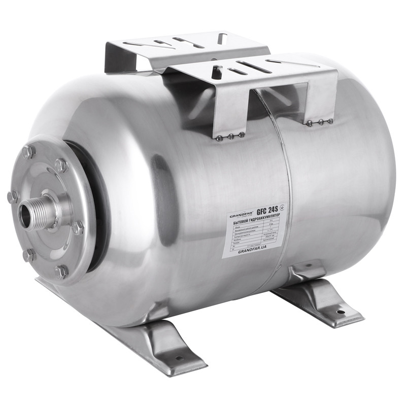 Гідроакумулятор для насосних станцій горизонтальний (24 л) GRANDFAR (GF1157), фото 1