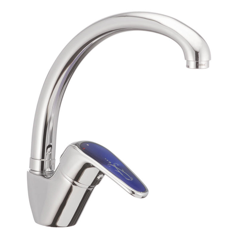 Змішувач для кухні Haiba MAGIC 011 із синьою ручкою (HB0677), фото 1
