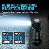 Налобний ліхтар TrustFire MC18 з магнітною зарядкою (1200LM, 18650 3000mAh Акумулятор, Кліпса, Магніт, IPX8), фото 8