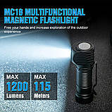 Налобний ліхтар TrustFire MC18 з магнітною зарядкою (1200LM, 18650 3000mAh Акумулятор, Кліпса, Магніт, IPX8), фото 9