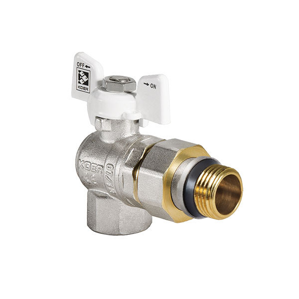Кран з американкою 3/4" "антипротечка" (KOER KR.228.W-Gi) кутовий білий (KR0193)