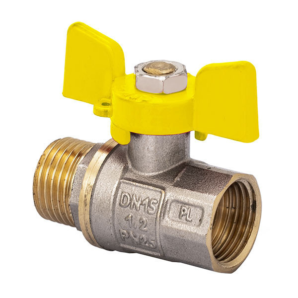Кран кульовий FERRO PL 1/2" ГШБ ГАЗ art. 607 (латунна куля) (FE0558)