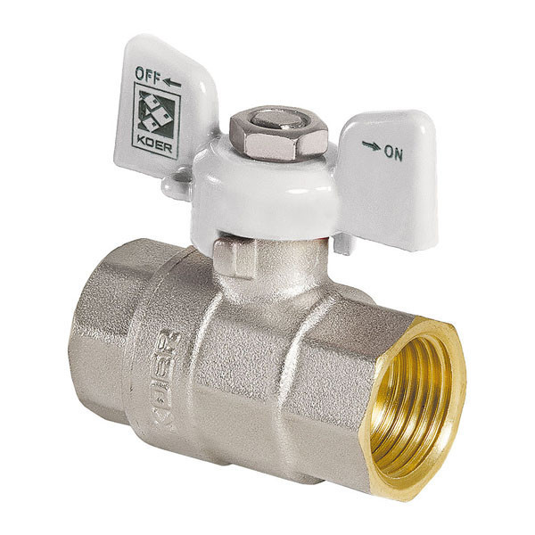 Кран кульовий KOER 1/2" ГГБ (KR.217.W) білий (KR0177)