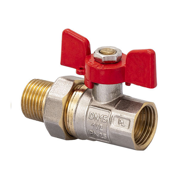 Кран с американкой 1/2" FERRO PL art. 400 (латунна куля) (FE0554)