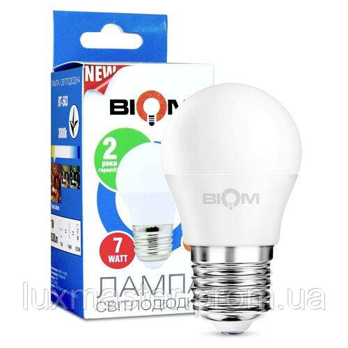 Світлодіодна лампа Biom BT-563 G45 7 W E27 3000 К матова