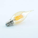 Світлодіодна лампа Biom FL-415 C35 LT 4W E14 2530K Amber свічка на вітрі, фото 4